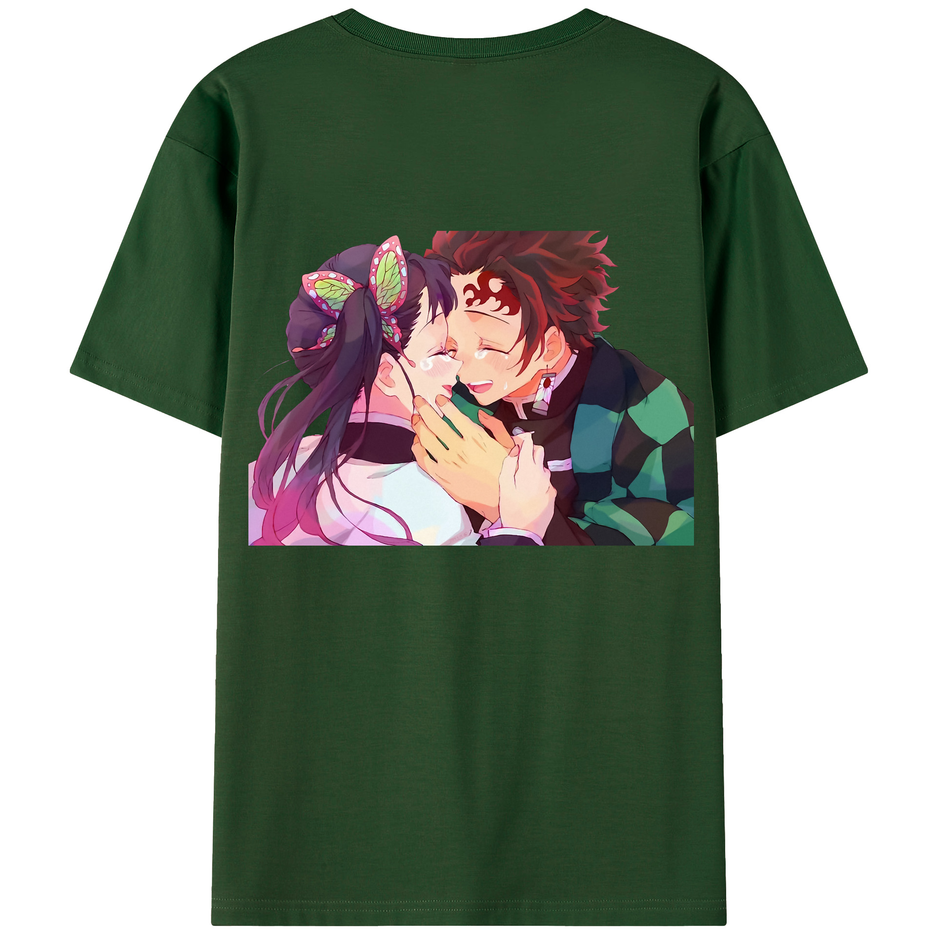 （画像用） 鬼滅の刃 竈門 炭治郎／かまど たんじろう Kamado Tanjirou 綿100％半袖Tシャツ（背面プリント）